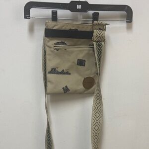 Dakine Tan crossbody Bag with camping picture pattern Adjustable Strap